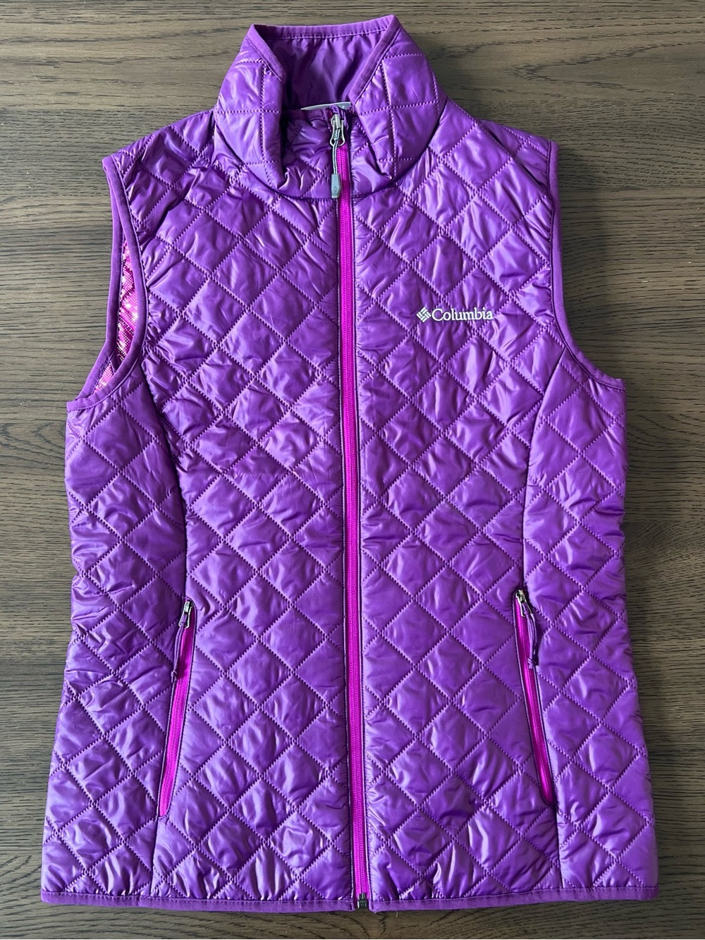 Columbia Omni-Heat Quilted Vest Women’s Small Purple EUC